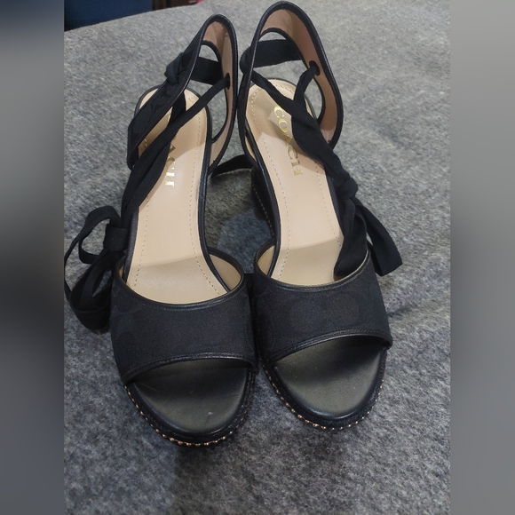 Coach Page Sig recycled summer wedge size 7.5 - Picture 2 of 9